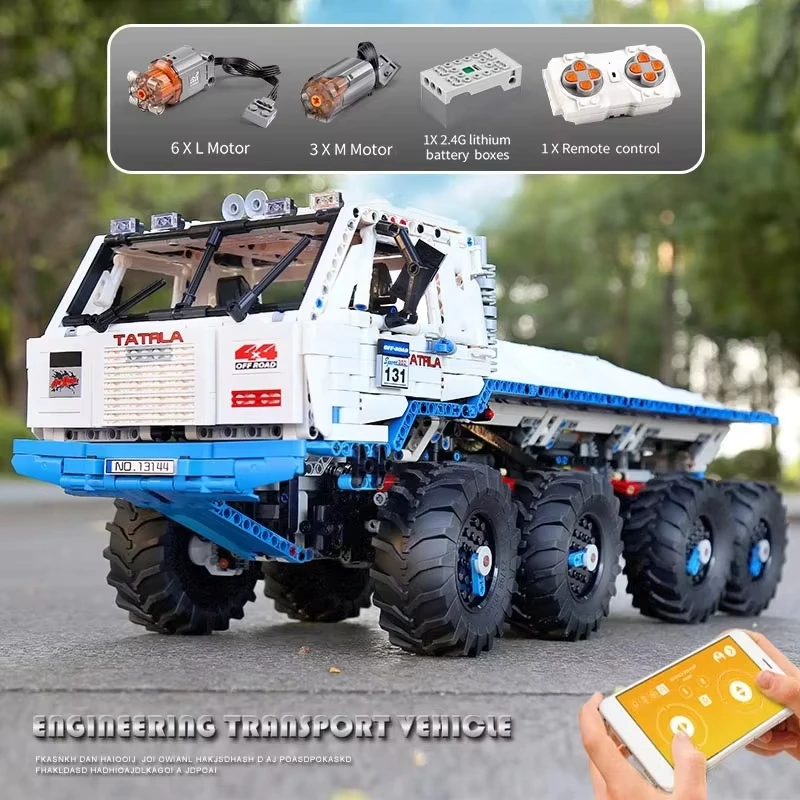 MOLD KING 13144 การวิเคราะห์อาคารบล็อก 8x8 Off-road รถบรรทุกรุ่น MOC อิฐของเล่นเด็กคริสต์มาสของขวัญ