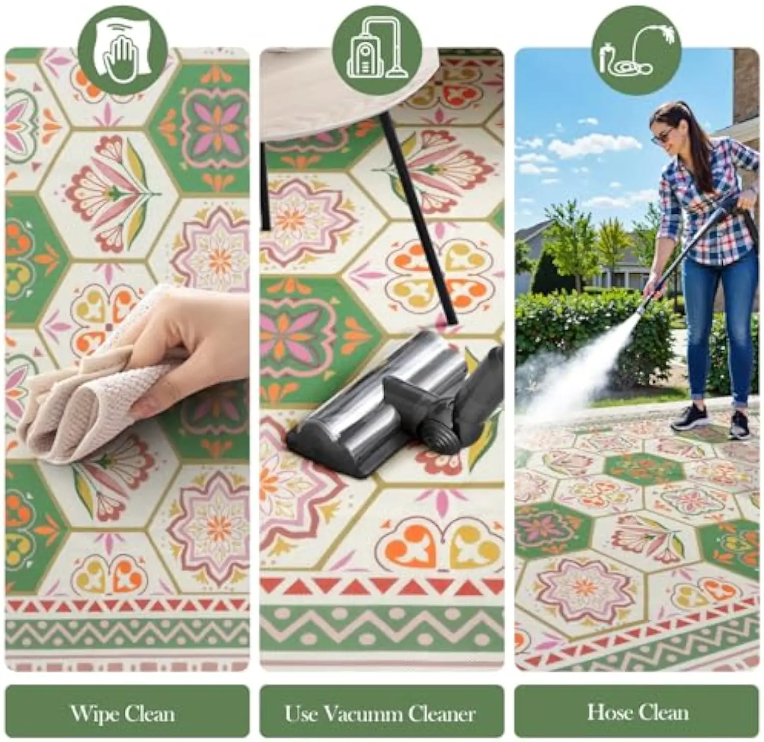 VIKAMA الحديثة الريفية نمط زهرة تقليد الكشمير غسل الظهر السجاد Floormat غرفة المعيشة المنزلي غرفة نوم المطبخ ديكور المنزل #6