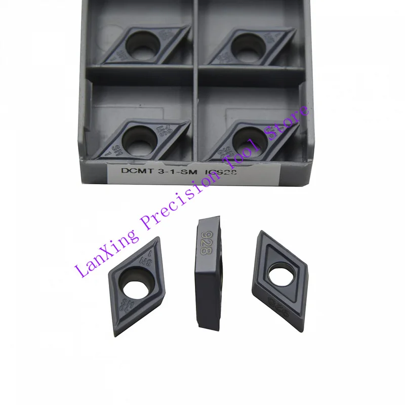 DCMT11T304 SM IC928 Carbide Insert 10Pcs Turning Steel Stainless Iron Cast Iron SDJCR L Holder Lathe Cutter