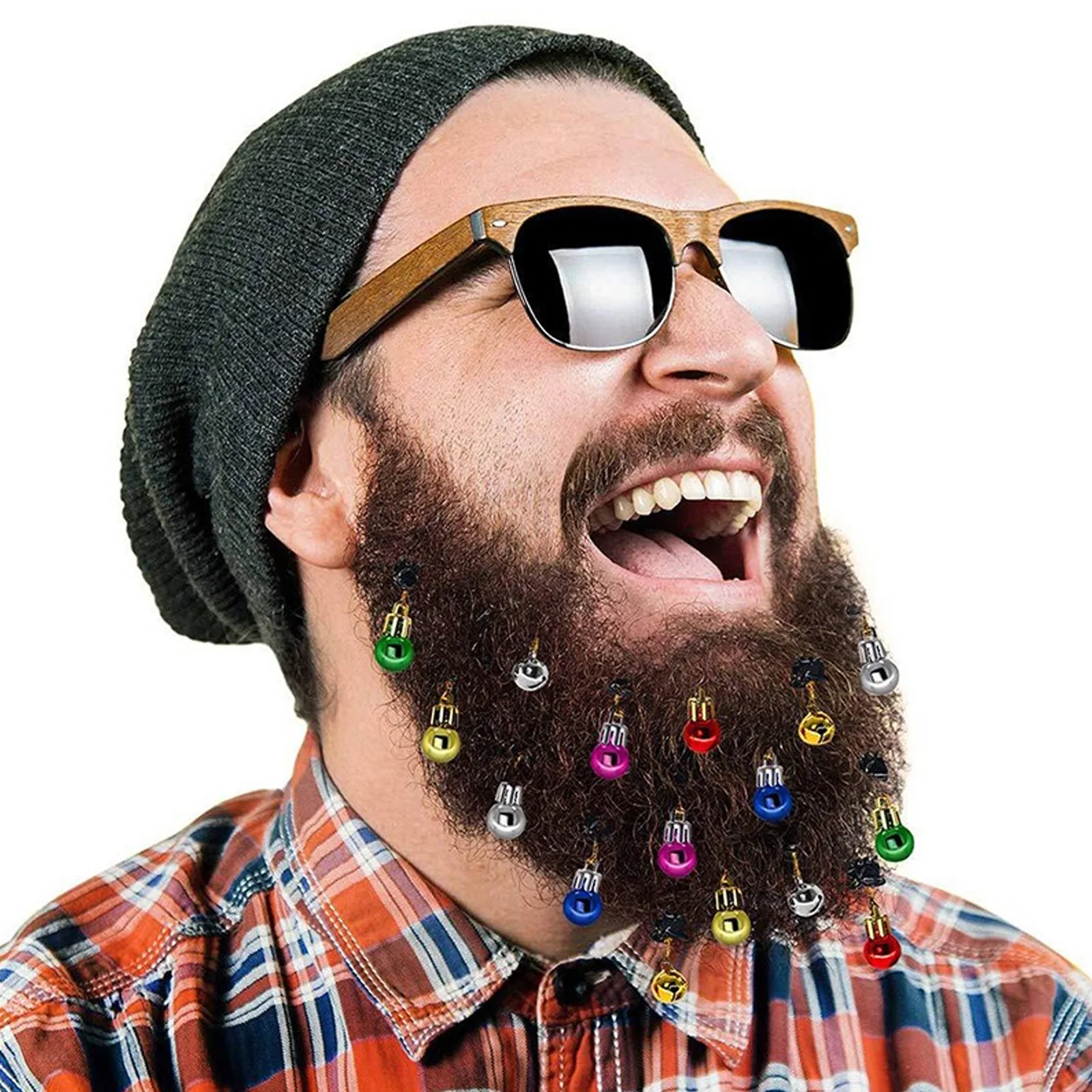 ~12/16PCS Christmas ~Ball Beard Clips Bell Clip Xmas~ Beard Pendant Ornaments~ Christmas Festive Party ~Supplies DIY Decoration