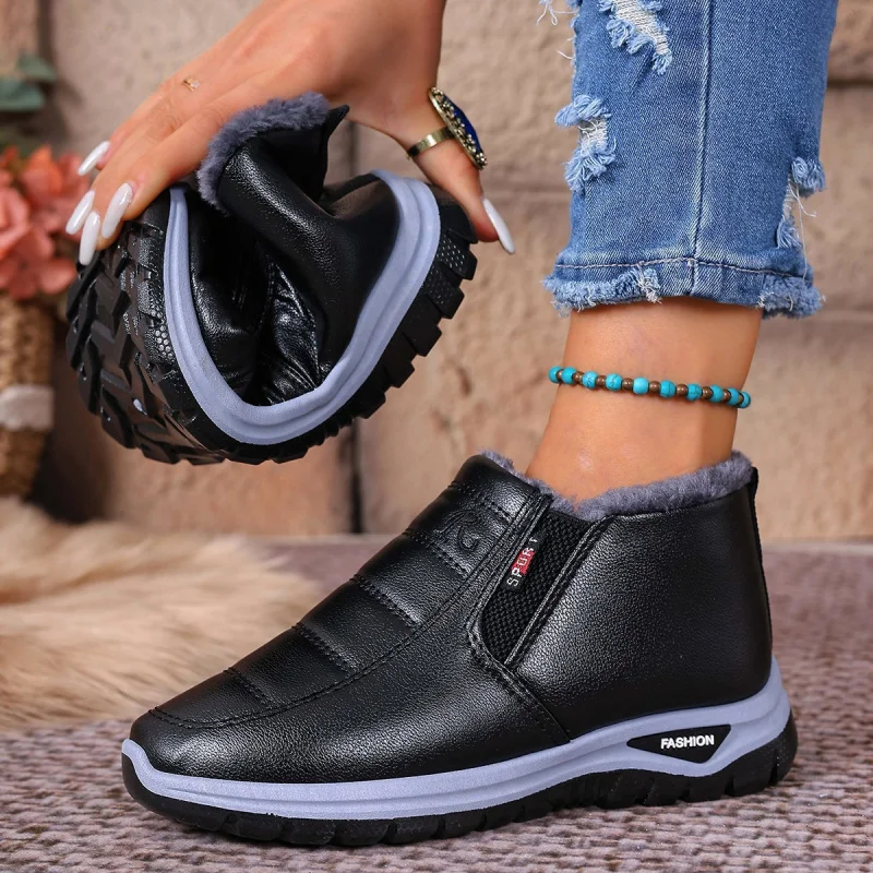 

2025Winter New Thickened Fleece-Lined Cotton Boots for Middle-Aged and Elderly Women Windproof and Warm Snow Boots