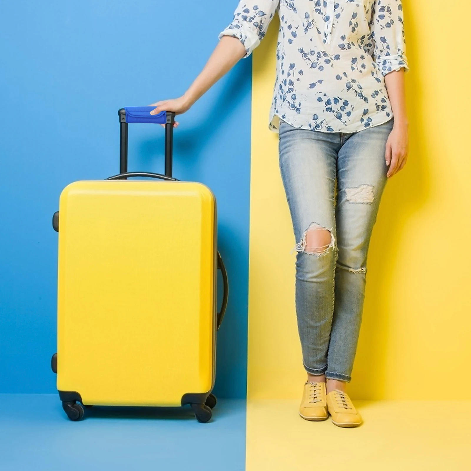 

Luggage Handle Protector Armrest Suitcases Traveling Supplies Blue Neoprene Miss