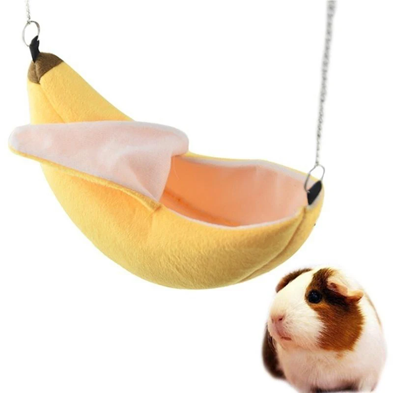 Banana Shape Cotton Hamster House Hammock Soft Bunk Bed Cage Nest Toy For Sugar Glider Animals Bird Warm Hanging Pet Supplies view 3