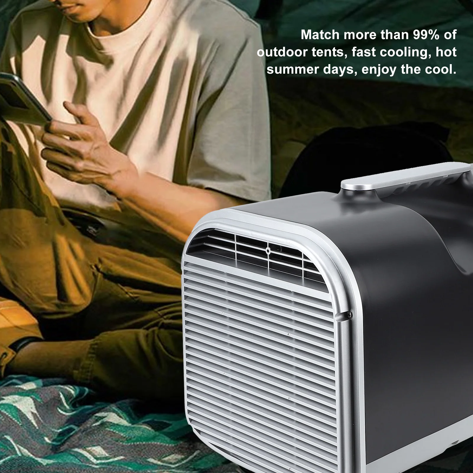 Portable Air Conditioner Dual Inverter 4500BTU Energy Saving Small Mobile Air Cooler with Remote Control for Camping