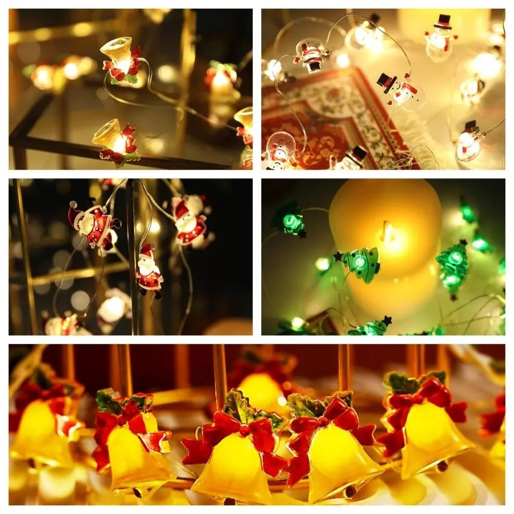 ضوء ملون عيد الميلاد ضوء سلسلة شجرة عيد الميلاد سانتا كلوز شجرة عيد الميلاد ضوء سلسلة ثلج بطارية تعمل بالطاقة