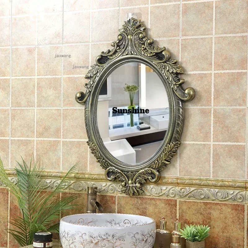 

Clothing Store Retro Decorative Mirrors Hotel Luxury Wall-mounted Makeup Mirror European Beauty Salon Home Bathroom Mirrorb