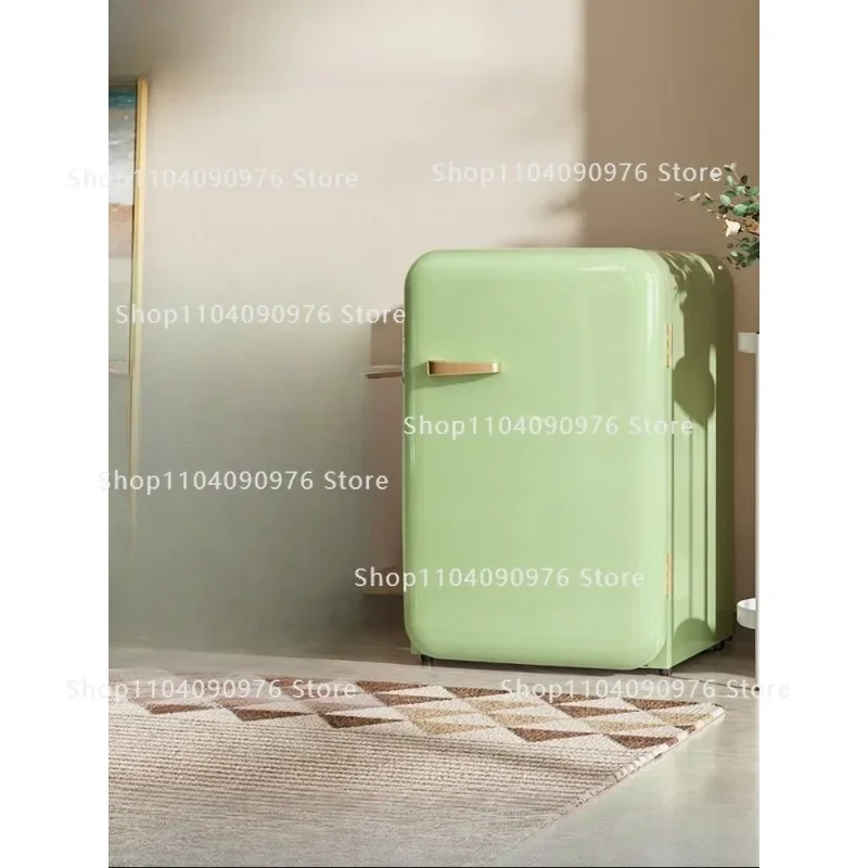 Retro refrigerator green home living room frozen refrigerated small mini Internet celebrities cute high value
