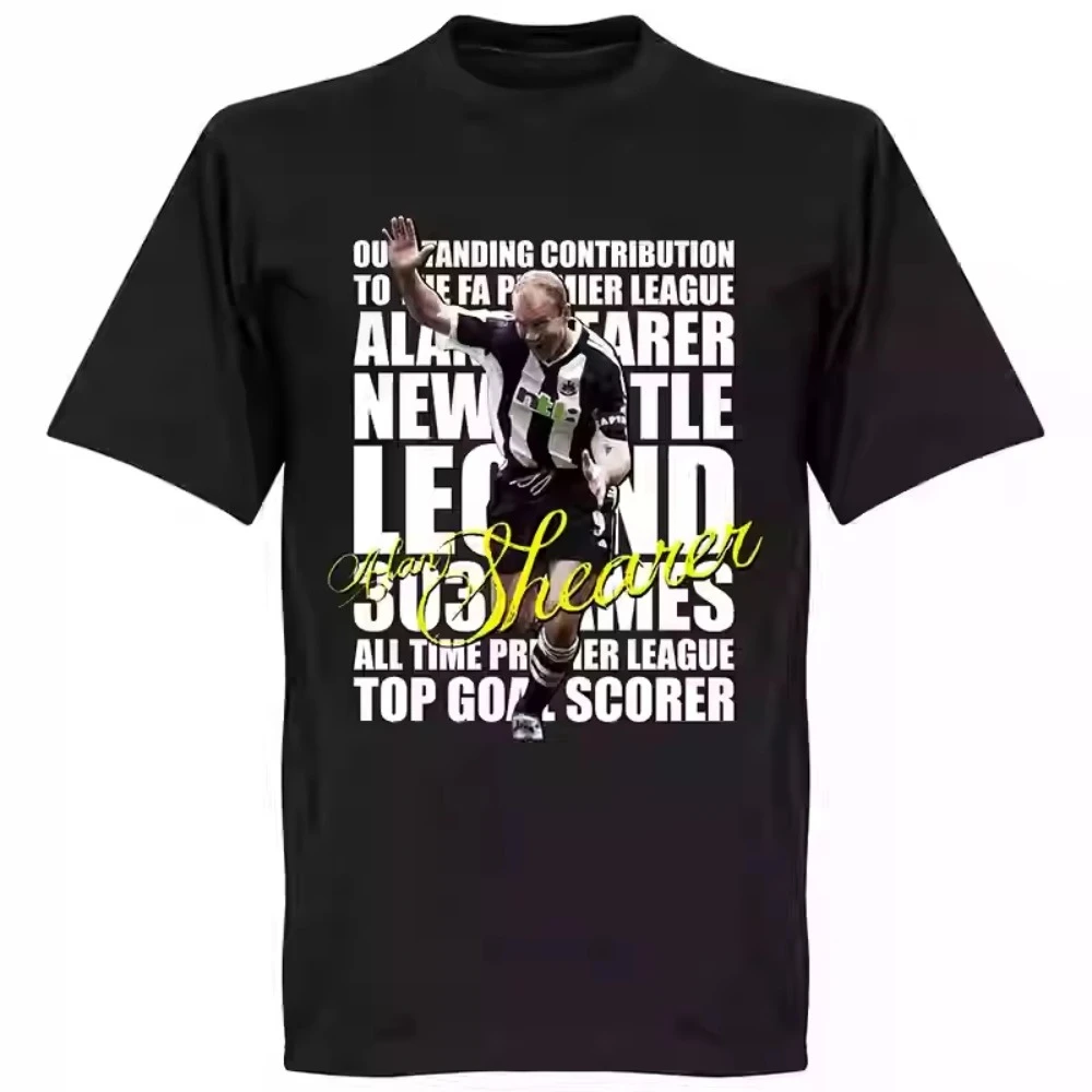 

Summer 2025 Fashion Newcastle Round-neck Pure Cotton Men Short-sleeved Football T-shirt Comfortable and Simple Top for Men