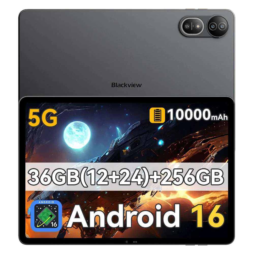 Verzending vanuit Polen [Zonder EU-oplader] Blackview MEGA 12 Tablet, 12GB+256GB, 12.2" 2.4K 120Hz scherm, 50MP+13MP camera, 10000mAh batterij, 5G