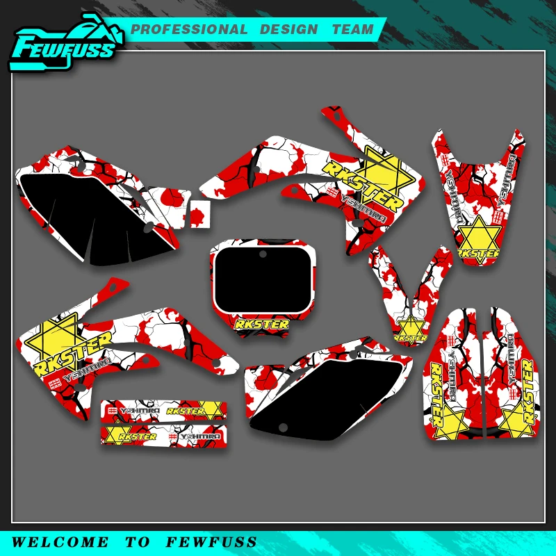 Fewfuss For HONDA CRF 150R CRF150R 2007 2008 2009 2010 2011 2012 2013 2014 2015-2025 Full Graphics Decals Stickers Motorcycle
