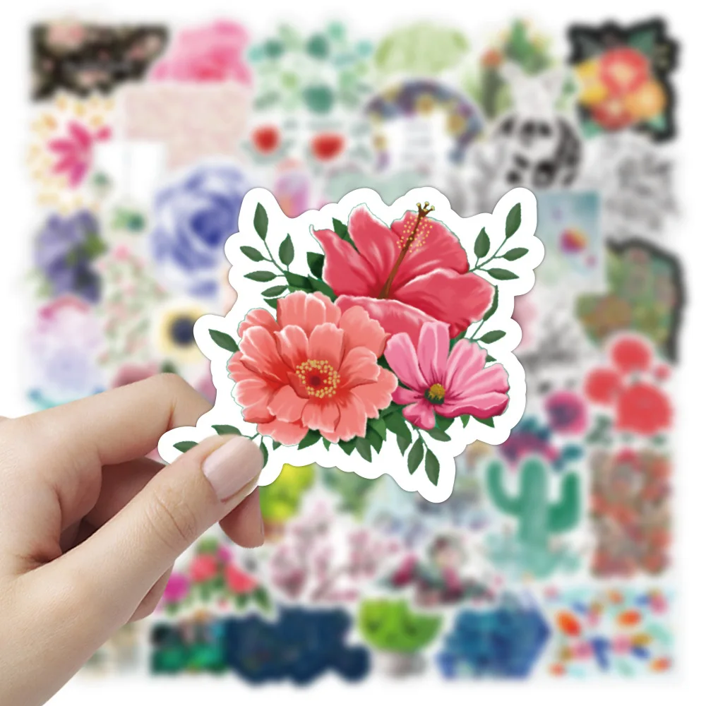 10/30/50PCS Popular Cartoon Colorful Plant Sticker Pack Skateboard Decoration DIY Laptop Waterproof personalityGraffiti Wholesal