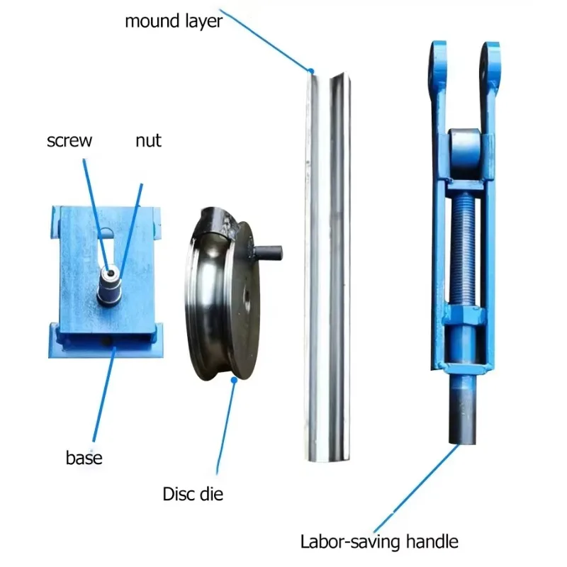 Multi-Function Manual Pipe Bender Hand Tube "U" Bending Tool Roll Bending Machine for Iron/Steel/Copper/Aluminum Pipe Machine