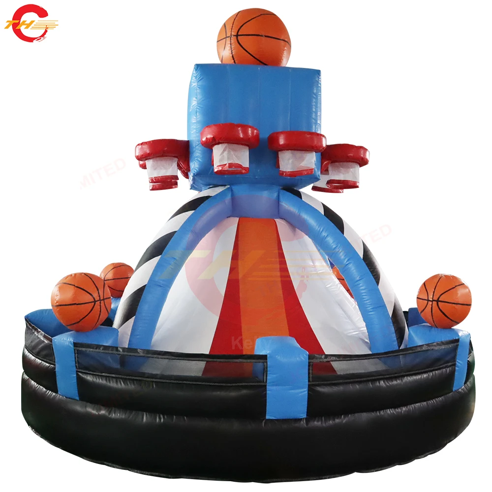 Transporte rápido 4x3.5m 8 jogadores infláveis basquete jogar bolas de jogo tiro inflável carnaval brinquedos eventos festa aluguel