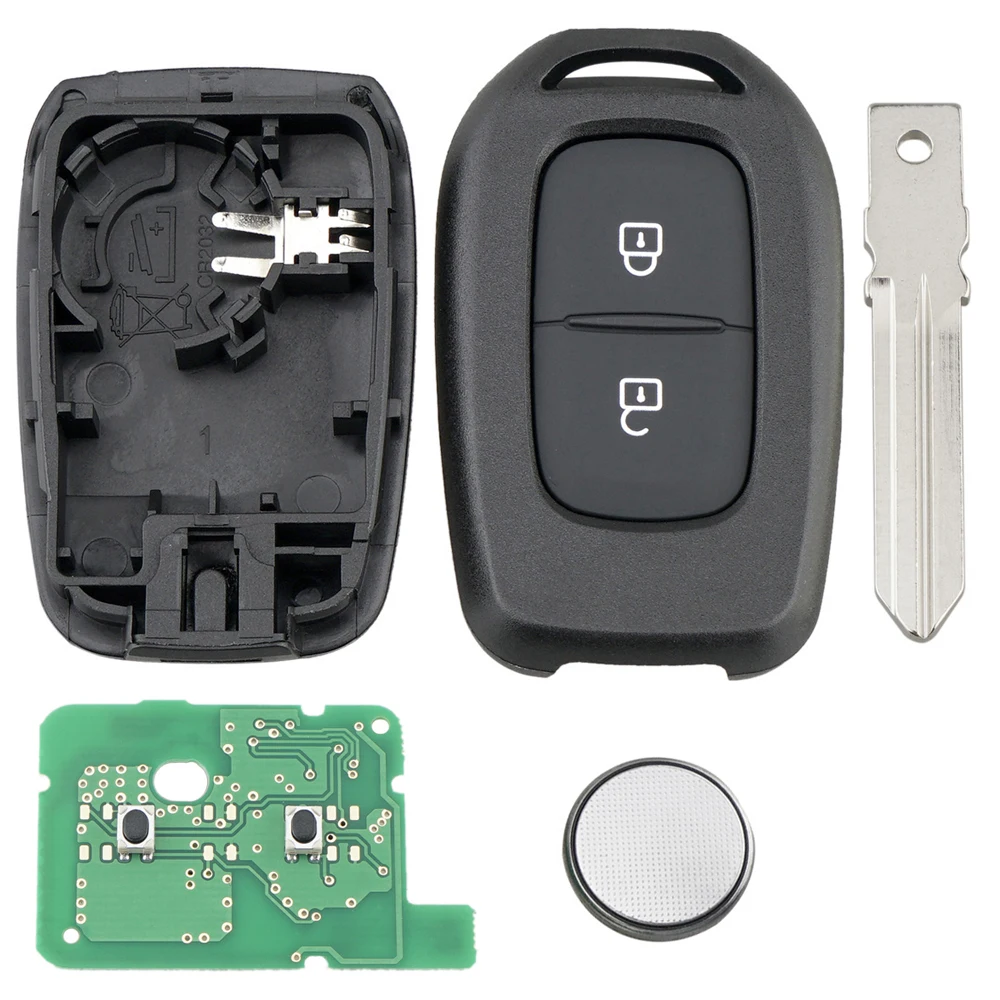 433 MHz 2 Pulsante Chiave A Distanza Dell'automobile Borsette Fob Custodia Misura per Renault Trafic Simbolo Dacia Duster Logan Sandero PCF7961M Chip HU179 Lama