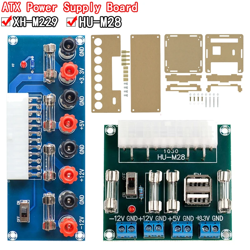 XH-M229 Desktop PC Chassis Power ATX Transfer to Adapter Board Power Supply Circuit Outlet Module 24Pin Output Terminal 24 pins