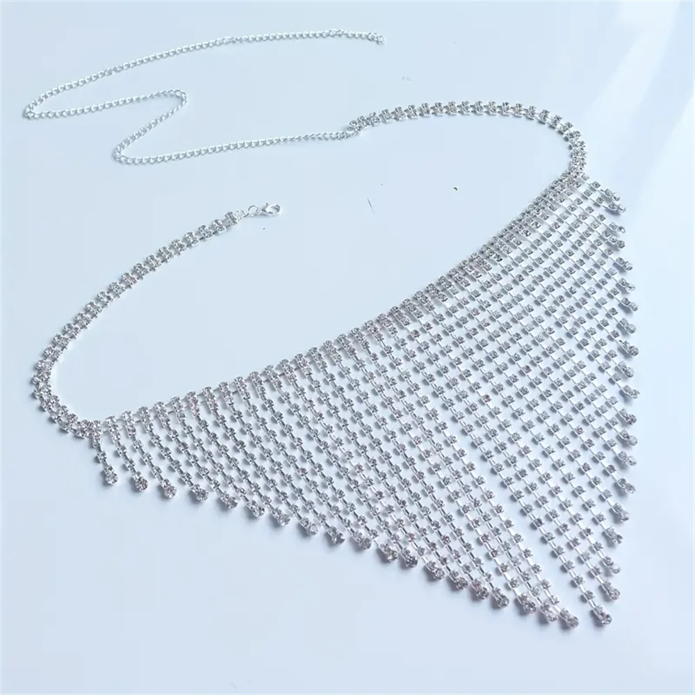 مثير كريستال شرابة ثونغ السراويل سلسلة بيكيني للشاطئ موضة مجوهرات للجسم مثير اللباس الداخلي سلسلة لامعة سلسلة الجسم الطرف