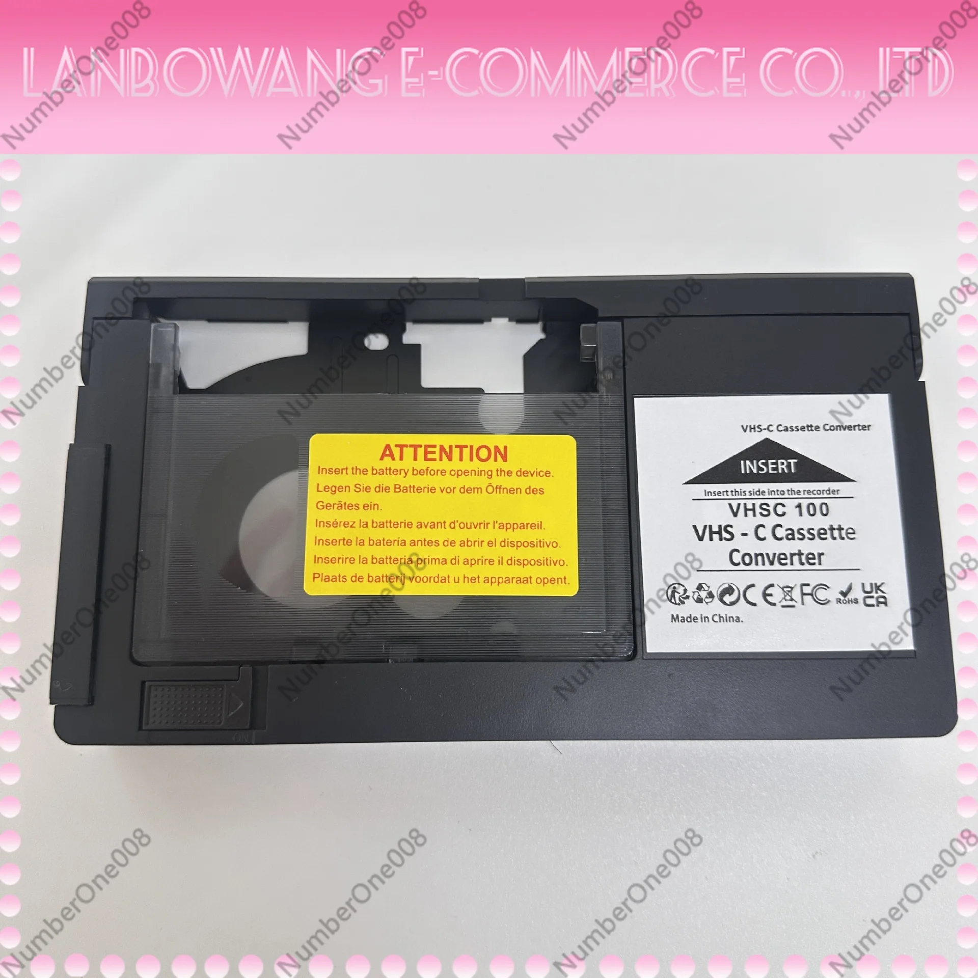 VHS-C to VHS Cassette Adapter Converter for VCR Playback Video Tape Transfer