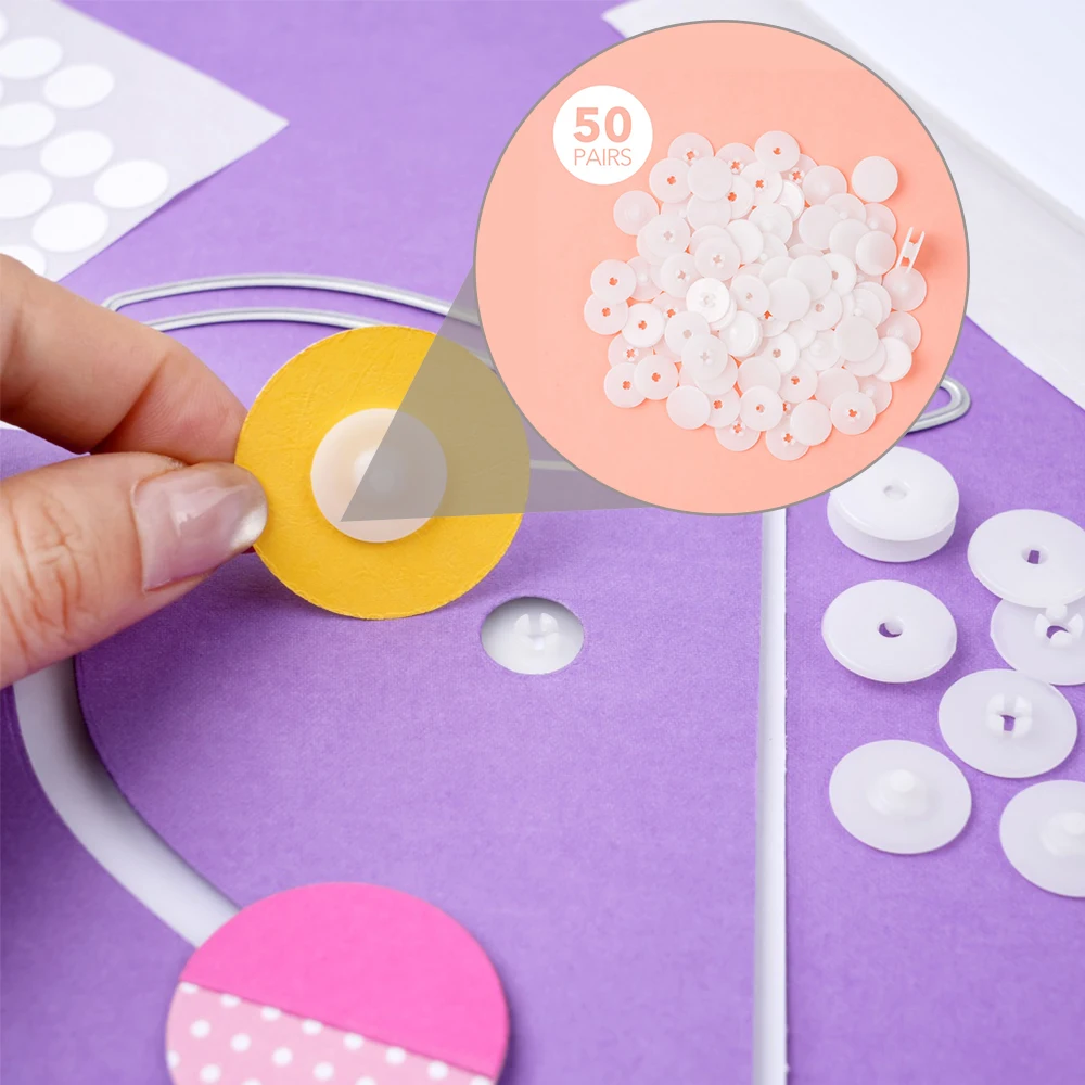 

50 Pairs Round Interlocking Snap Slides Disks Diy Card Making Spinner Swing Arm Interactive Slider Card Craft Accessories