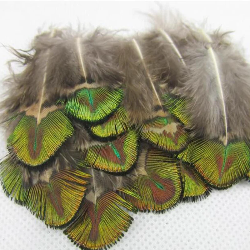 

Peacock Feather! 100pcs/Lot 4-7cm NATURAL GOLD PEACOCK PLUMAGE FEATHERS-Veren,Crafts DIY,Fly Tying Material