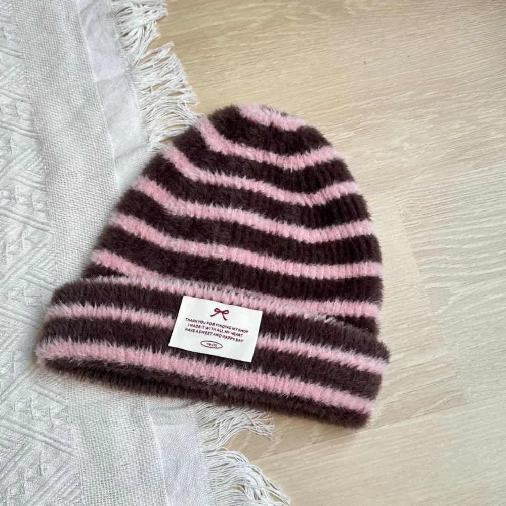 Classic Polyester Knitted Beanie Hat Casual Daily Earflap Ear Protection Beanie Fall Winter Warm Hat Student