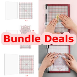 Bundle Deals Grip Mat with Printed Guides Stamping Pad for Stamping Ink Blending Aligning Positioning Cards Making Stamping Tool