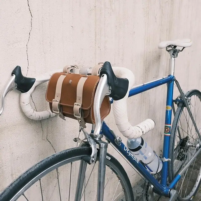 Retro Bicycle Saddle Bag Universal Pu Hard Shell Bag Hang Bag For Mtb Mountain Bikes Cycling Accessories