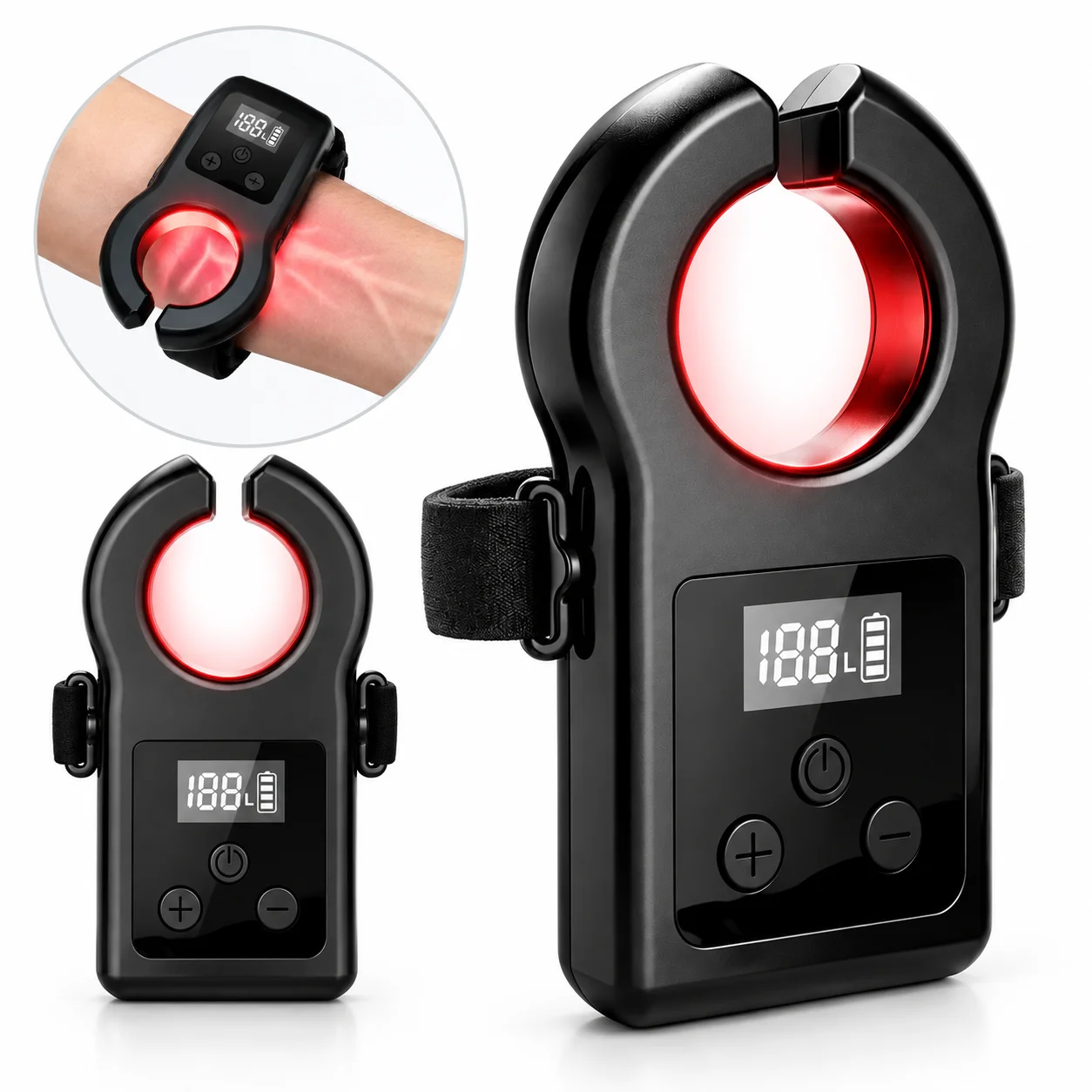 USB Handheld Infrared Vein Finder Adjustable Brightness LED Vascular Locator Arm-Strap Blood Vessel Scanner for Nurses IV Access