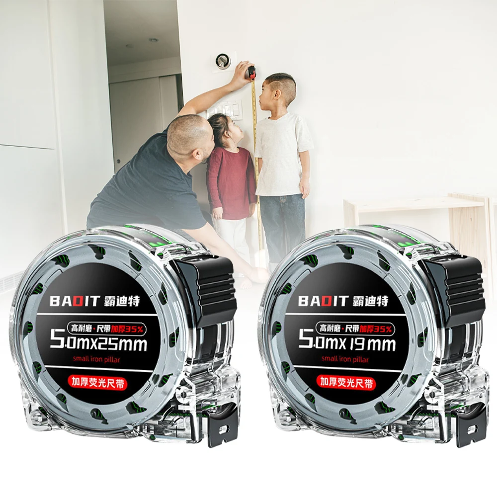 5M 7.5M 10M Tape Measure Laser Inkjet Metric Tape Aço Carbono Self-locking Tape Measuring Portable Construction Tools