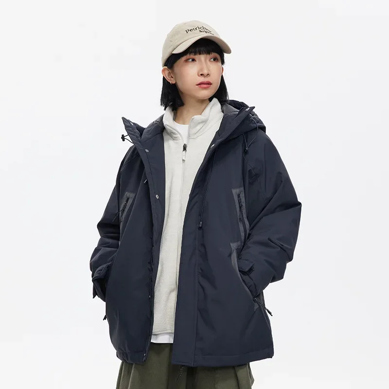 Nový 90 shodit outdoorové japonský vodotěsný šikmý na zip s kapucí shodit bunda zima trend volné workwear shodit bunda muži a ženy