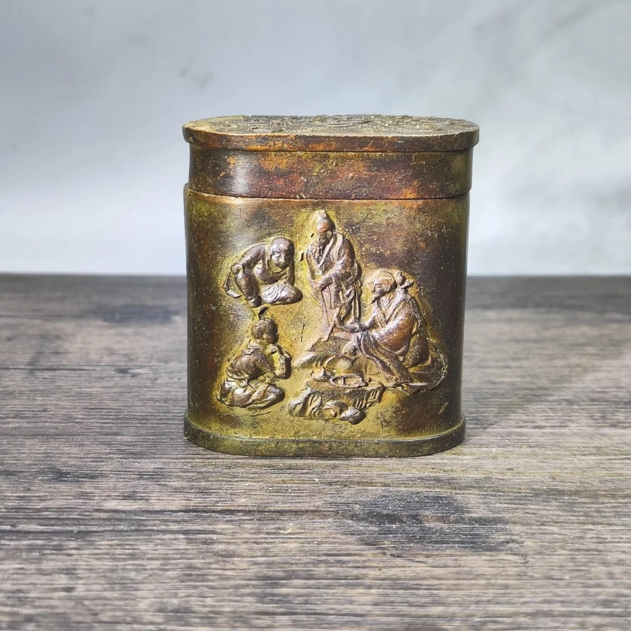 Chinese Collectible Retro Copper Box Vintage Home Collection Ornament