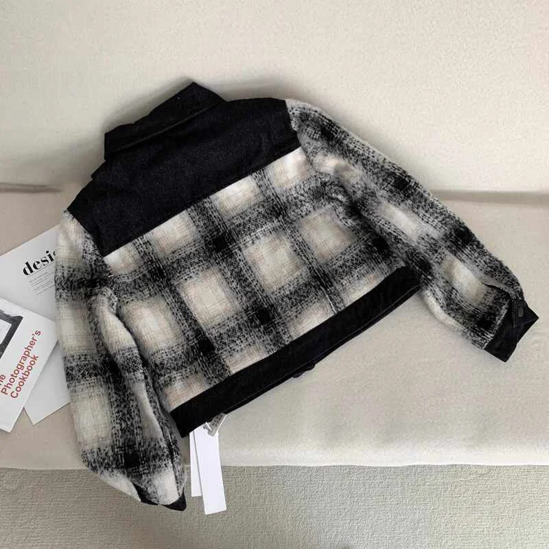 Winter Plaid Cotton Jacket Fashion Women's Turn Down Collar Single-breasted Coats Top Retro Versatile Warm Short Jackets