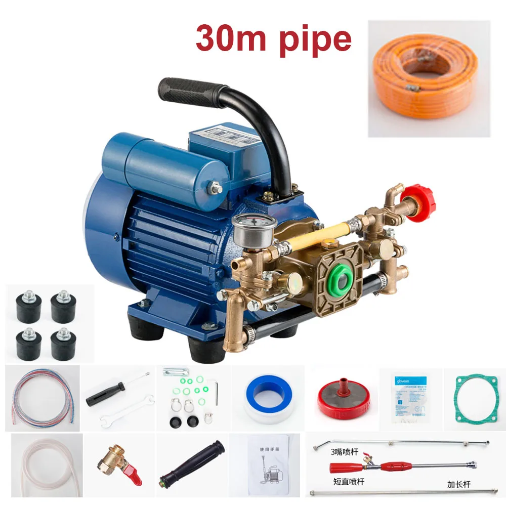 220V 1100W Electric Sprayer Agricultural High Pressure Pesticide Sprayer Plunger Water Pump with 30 meters pipe