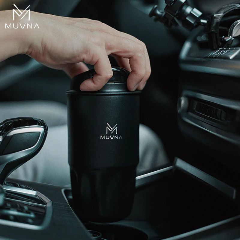 MUVNA Coffee Insulated Cup, 260ML/450ML Outdoor Portable Ice Cup Travel Coffee Mug Spill Proof With Lid Car Thermos Cup White