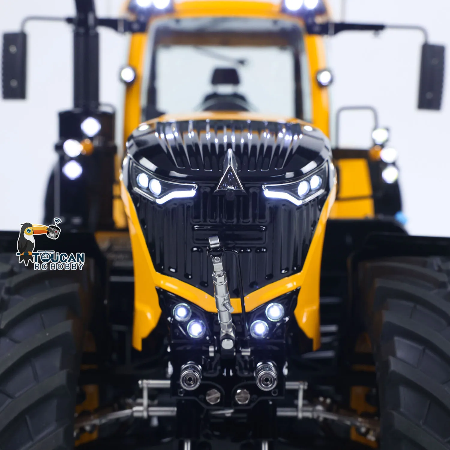 LESU 1/14 AOUE 1050 4x4 90% Metal Body RC Hydraulic Tractor Radio Controlled Agricultural Vehicle Light Smoking Sound Toys Model