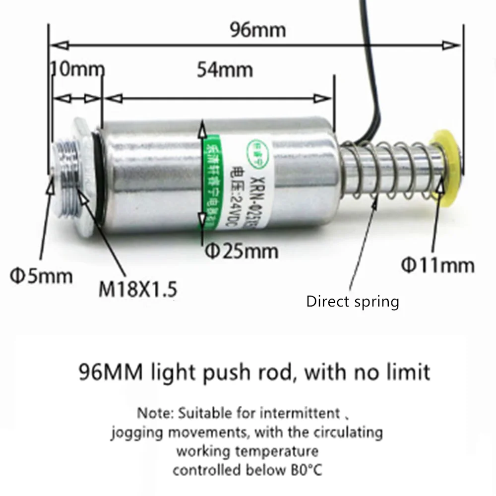 Afbeelding 6: XRN-25×50TL Push-Pull elektromagneet DC12V/24V 25 mm diameter 50 mm slag dubbele veersolenoïde