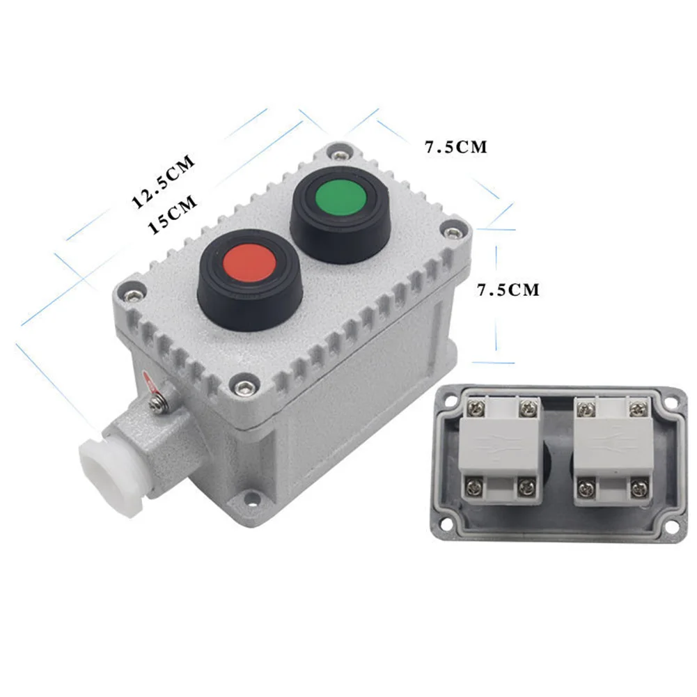 220V 10A Start Button Switch For Hazardous Areas Die-cast Housing DN20 25mm Conduit Entry High-pressure Die-cast Shell