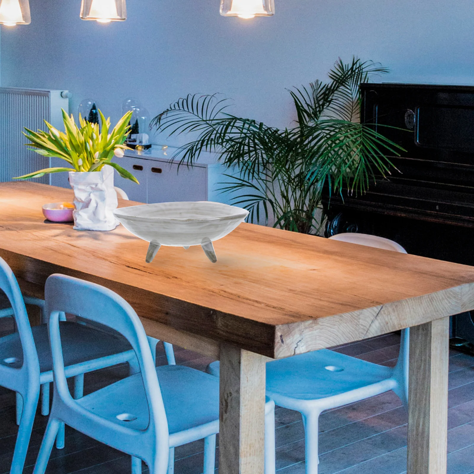 

Footed Ceramic Fruit Tray High Base Dessert Snack Plate Elegant Vintage Style Storage Tray Household Dessert Display Stand