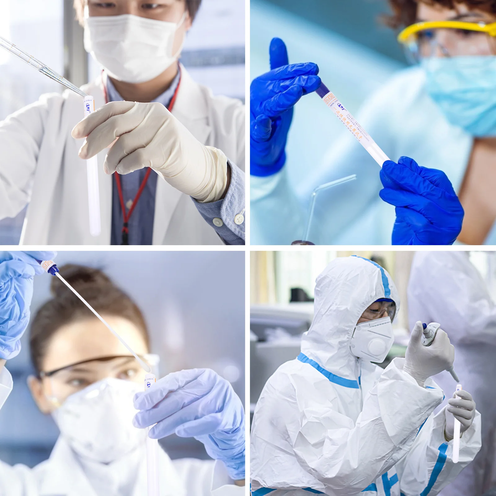 100 قطعة مسحات الحلق الأنثوية مجموعة عينات العينات القابل للتصرف للكشف عن قفل البلعوم استخدام معمل المستشفى #3
