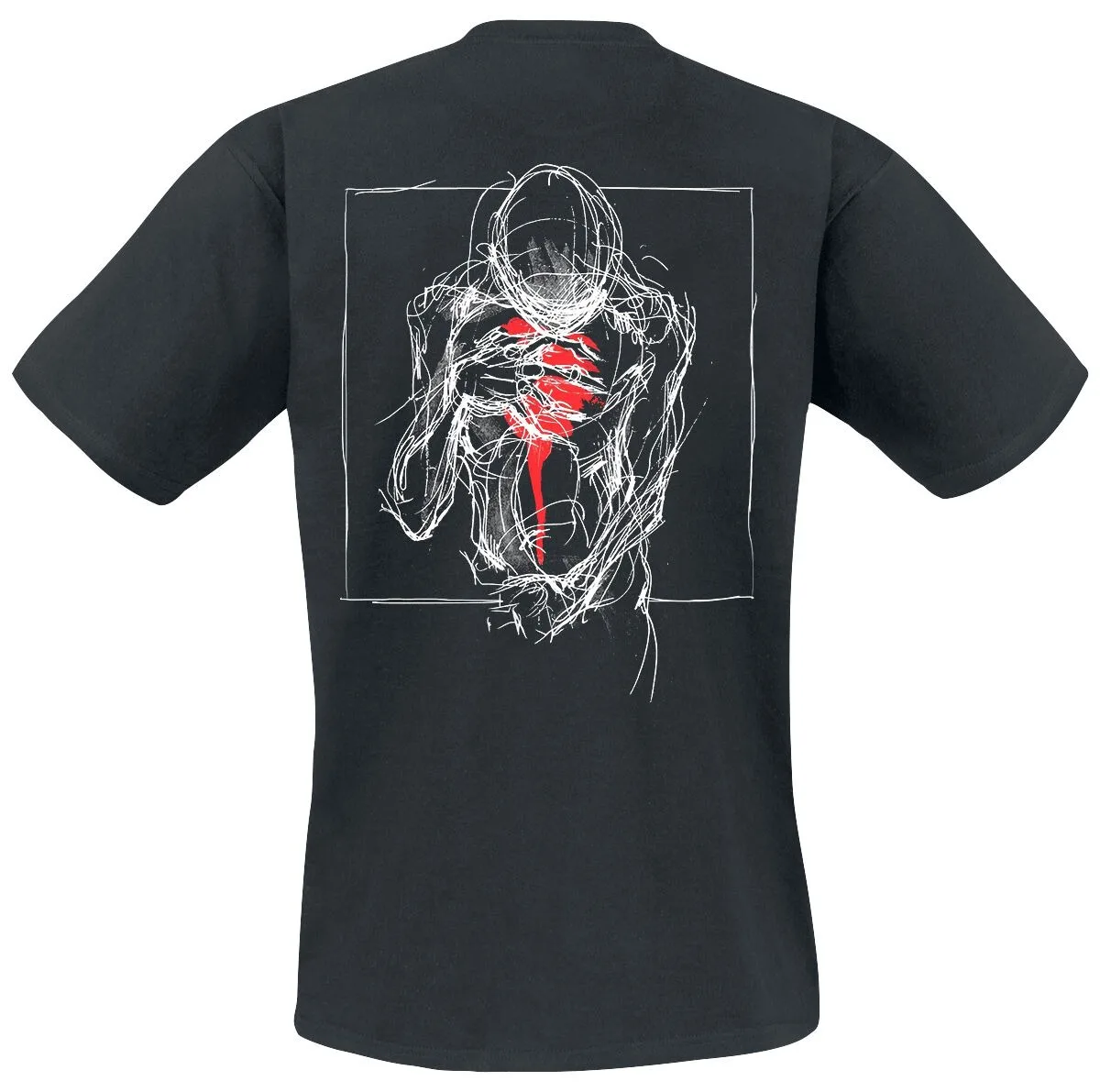 In Flames Gothic Demon Grafik-T-Shirt, Black Metal Shirt mit Okkult-Stern- und Augen-Print für Fans – Detail 3