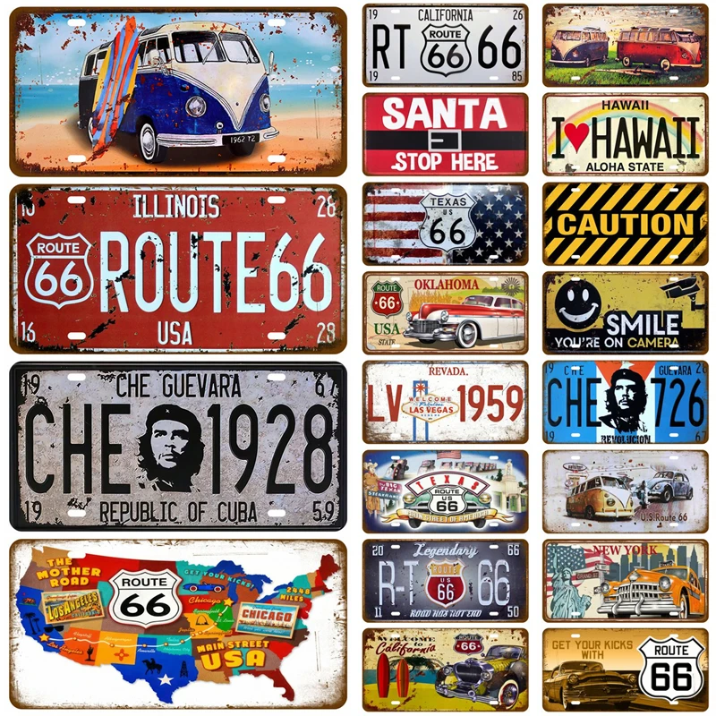 Route 66 Metal Sign Tinplate TinPlate Plate Tin Sign Vintage Motorcycle Car Metal Poster Wall Decor For Garage Bar Pub Moto Club