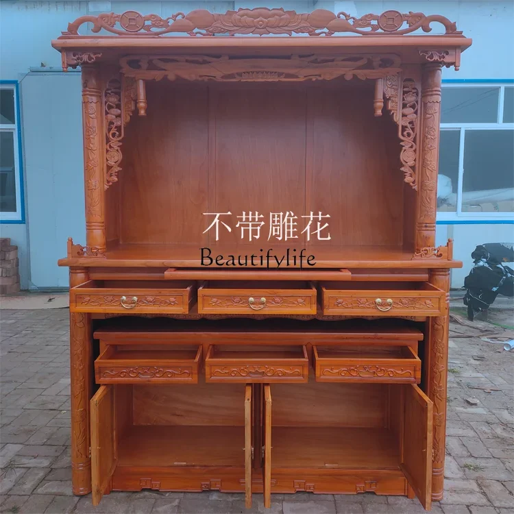 

yj7 Old elm Buddhist shrine offering table Buddhist cabinet shrine Guanyin offering table for household use