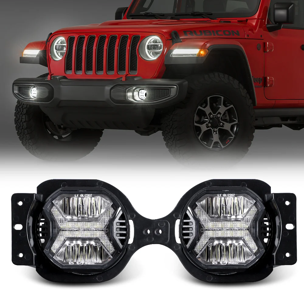 

2 шт. 4-дюймовые автомобильные светодиодные противотуманные фары для Jeep Wrangler JL JLU Unlimited Sport Rubicon Sahara 2018-2023 фары дальнего света 6000K