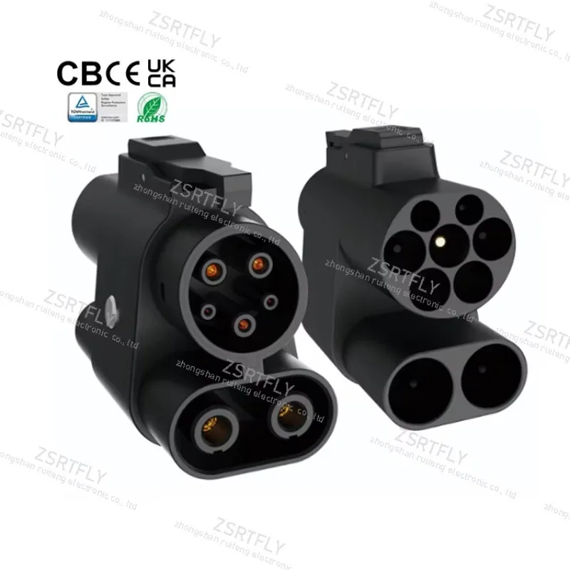 CCS2 to CCS1 EV Charging Adapter 250A DC AC Fast Charger Portable Electric Vehicle Conversion Connector
