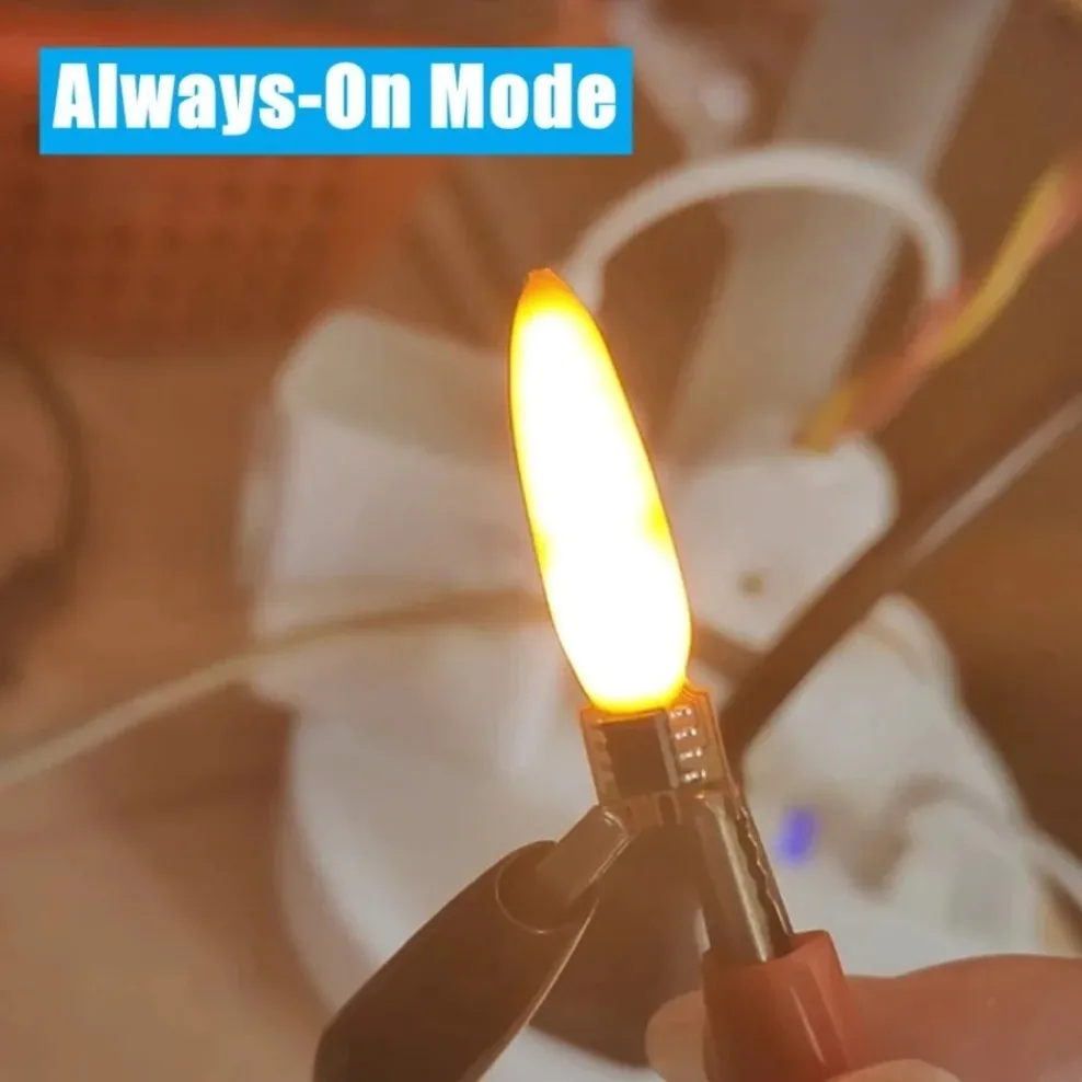 5 PCS LED Flame Candle Edison Bulb 3V 2 Modes 2200K Warm White Flickering Filament Lamp for Party Birthday Wedding Home Decor