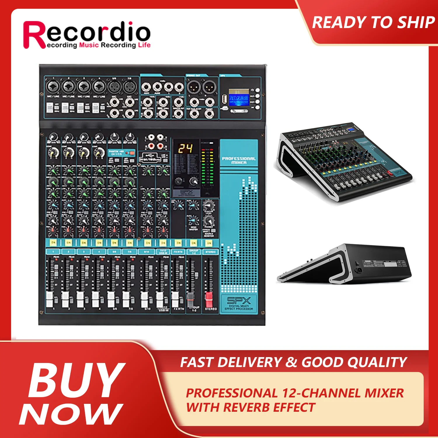 

GAX-MX12 High Quality 12 Channel Professional Mixer with USB And Equalization Conference Stage Performance Mixer