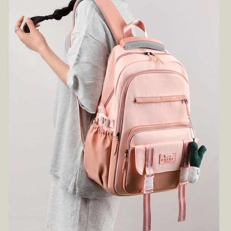 Versatile School Backpack Women Nylon School Bag Fashion Laptop Backpack Cool Female Book Bag Student Large Daypack