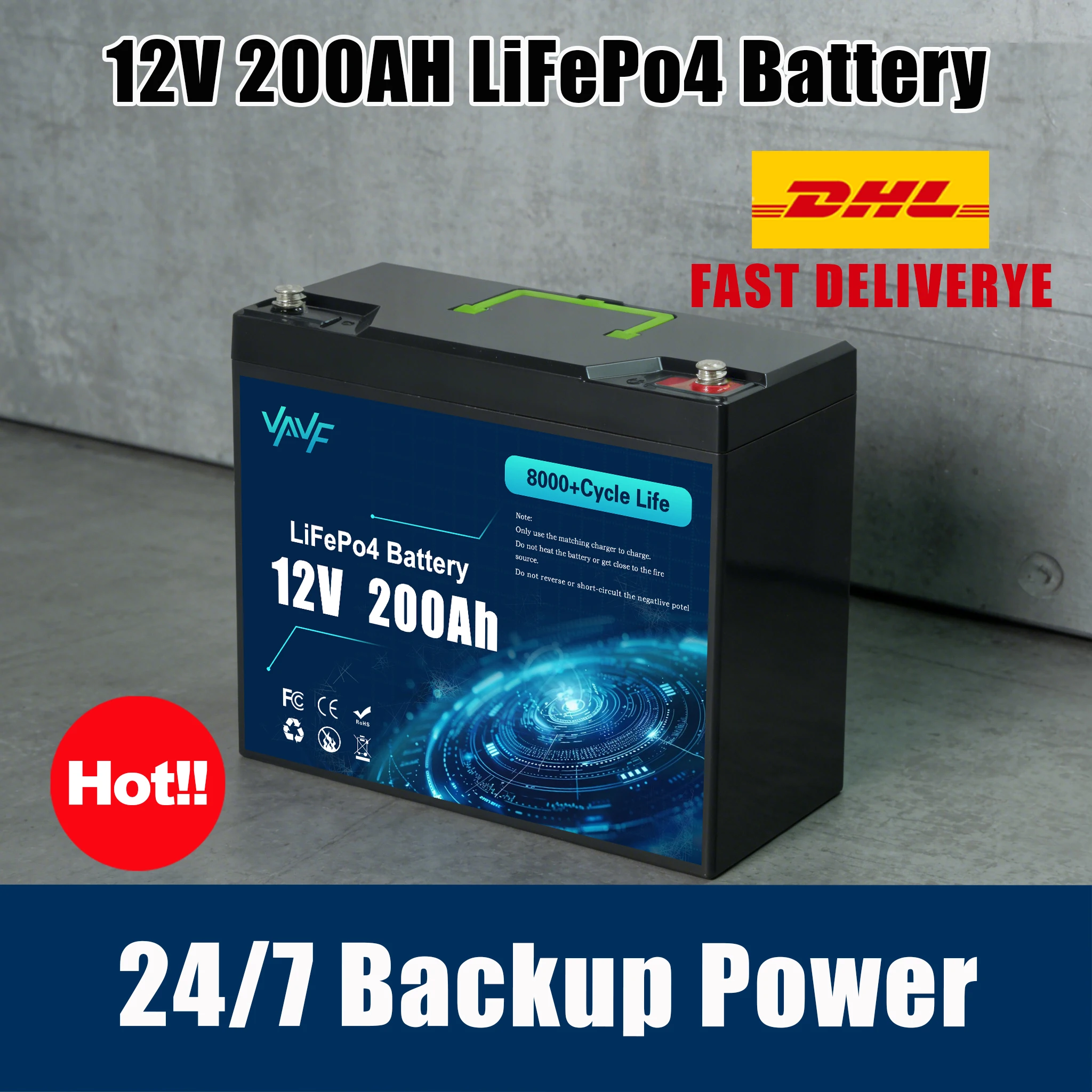 

Аккумулятор LiFePO4 12В 200Ач со встроенным интеллектуальным управлением BMS, 8000+ циклов, подходит для ☁️ Солнечные панели, кемперы, морские суда, оверлендинг