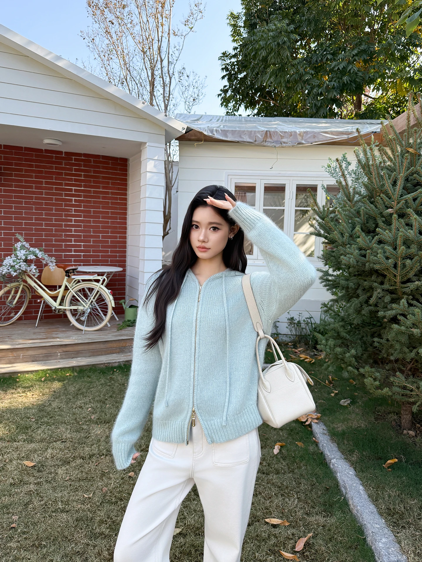 

Ультратонкий вязаный кардиган с капюшоном из мериносовой шерсти: тепло и комфорт из личного гардероба Лао Яна, ME Blue La...