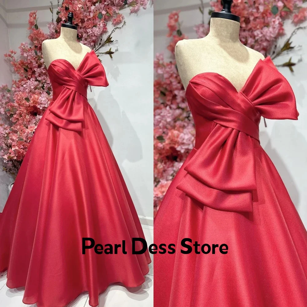 

Modern style strapless pendant satin bow formal evening dress custom ball dress 2024