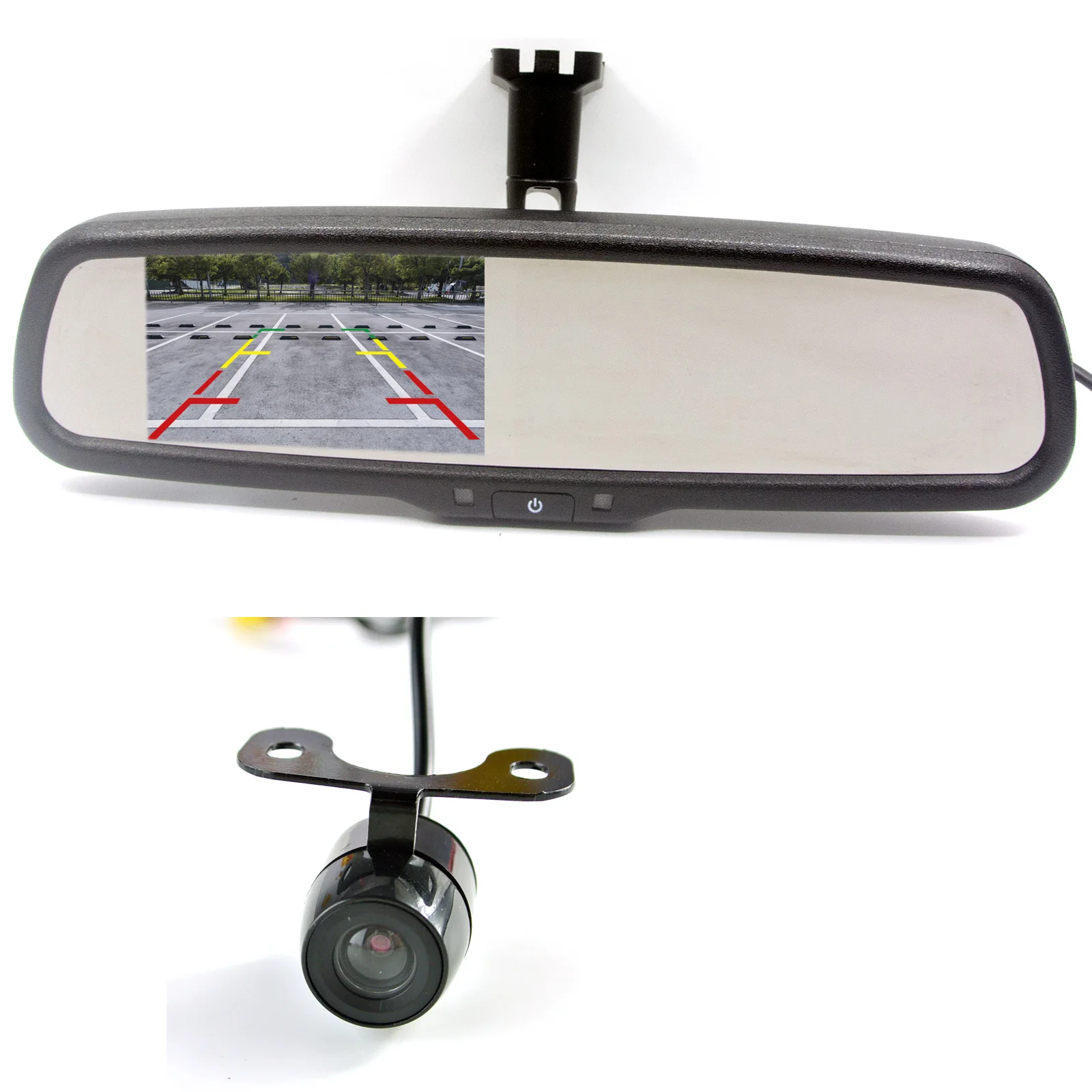 ANSHILONG Mini Car Backup Reversing Camera Kit with Interior Mirror Built in 4.3 inch LCD Monitor